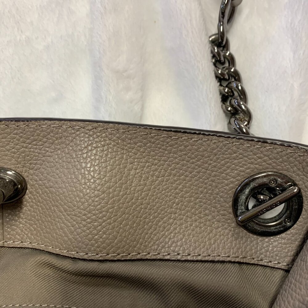 Coach Turnlock Edie Shoulder Bag β Taupe - Picture 8 of 16